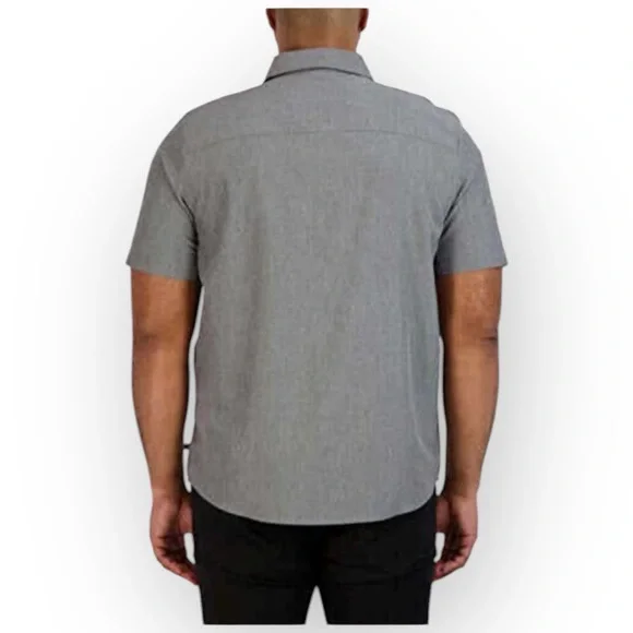 NWT Gerry Men’s Short Sleeve Woven Camp Shirt – Gray – Size Large - Picture 2 of 4